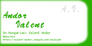 andor valent business card